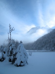 Schneelandschaft in Bayern