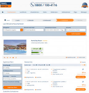 Screenshot Deal Ramla Bay Resort auf Malta