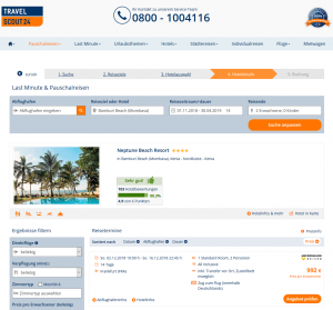 Screenshot Deal Neptune Beach Resort in Kenia