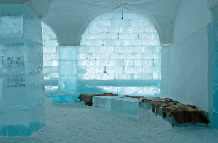 Icehotel in Jukkajärvi, Kiruna, im Norden Schwedens