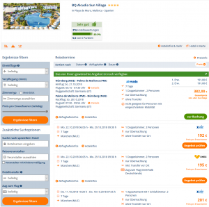 Screenshot Deal Hotel Alcudia Mallorca