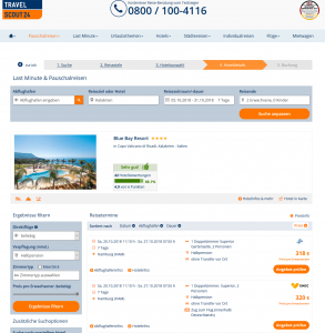 Screenshot Deal Blue Bay Resort Kalabrien Italien
