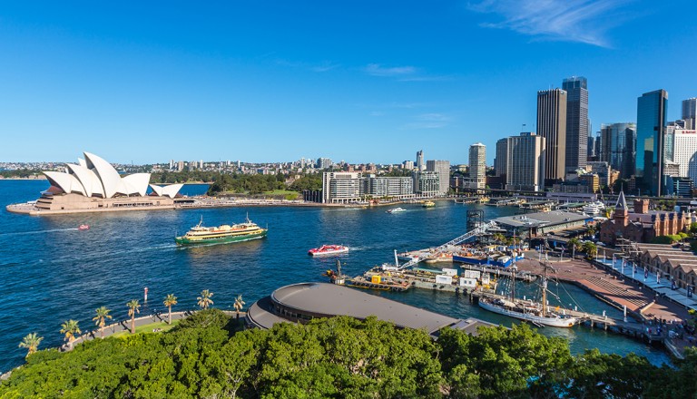 Sydney-Opernhaus-und-Hafen