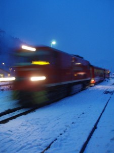 Bahnverkehr im Winter