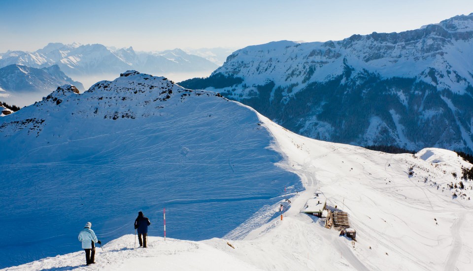 Skifahren in den Alpen