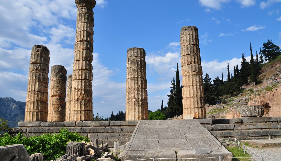Die historische Stätte des Apollon-Tempels, Griechenland