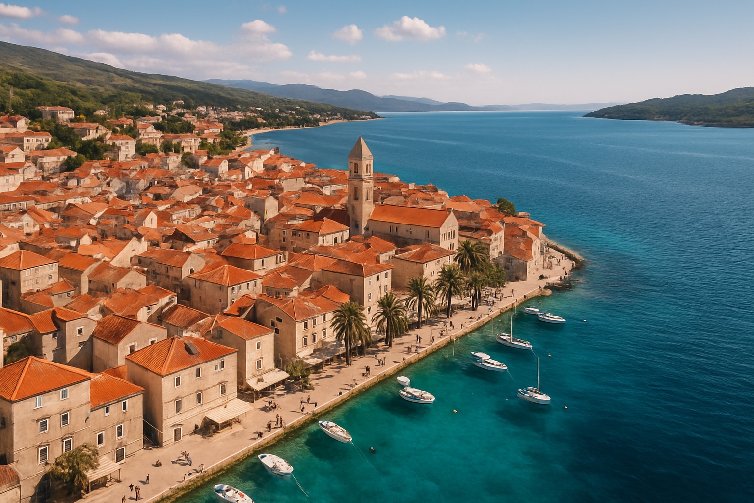 Dalmatinische Adriaküste in Kroatien mit Altstadt