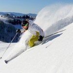 Heidi Völker beim Skifahren im Deer Valley Resort