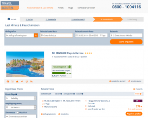 Screenshot Deal TUI SENSIMAR Playa la Barrosa