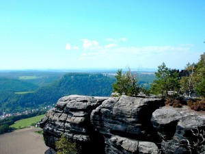 Blick vom Lilienstein zur Feste Königstein