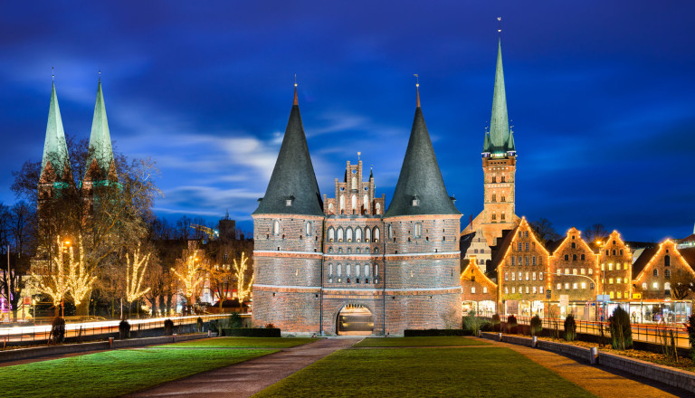 Lübeck Holstentor Lichter