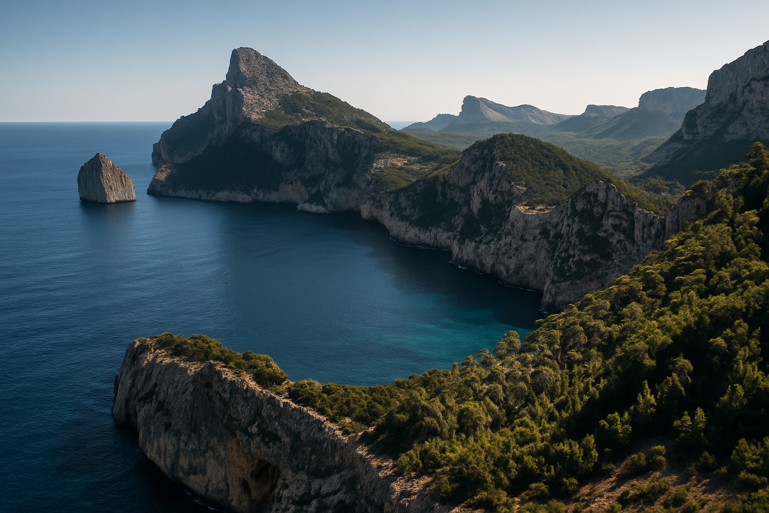 Steilküste am Cap de Formentor auf Mallorca mit türkisem Meer