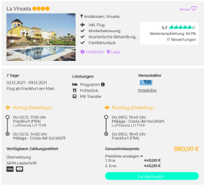 Screenshot Andalusien Deal Hotel La Vinuela