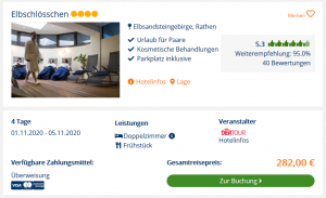 Screenshot Deutschland Deal Hotel Elbschlösschen