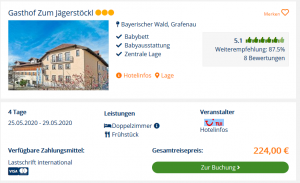 Screenshot Deutschland Deal Gasthof zum Jägerstöckl
