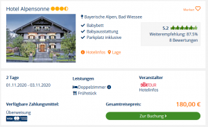 Screenshot Deutschland Deal Hotel Alpensonne
