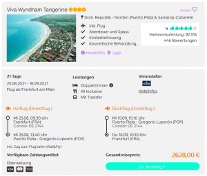 Screenshot Dominikanische Republik Reisedeal Hotel Viva Wyndham Tangerine