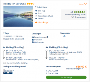 Screenshot Dubai Deal Holiday Inn Bur Dubai