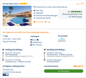 Screenshot Fuerteventura Deal Hotel Esmeralda Maris