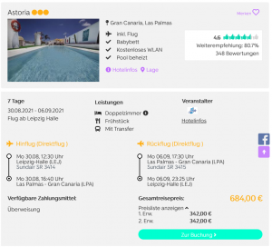 Screenshot Gran Canaria Deal Hotel Astoria