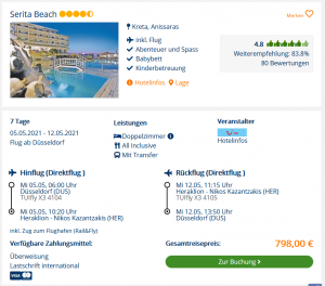Screenshot Kreta Deal Hotel Serita Beach