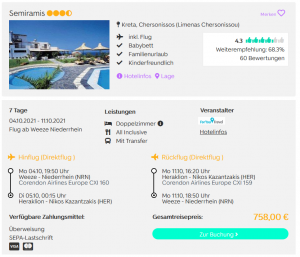 Screenshot Kreta Reisedeal Hotel Semiramis