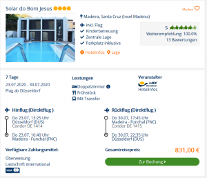 Screenshot Madeira Deal Hotel Solar do Bom Jesus