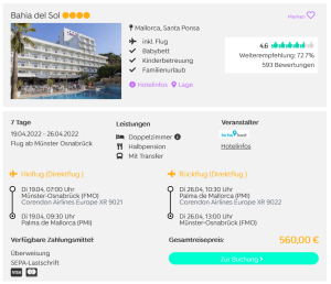 Screenshot Mallorca Reisedeal Hotel Bahia del Sol