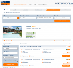 Screenshot Sardinien Hotel Speraesole