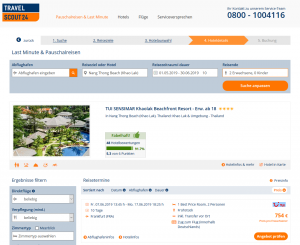 Screenshot Thailand Deal TUI SENSIMAR Beachfront Resort