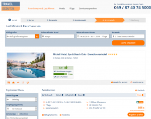 Screenshot Türkei Deal Michell Hotel Spa & Beach Club